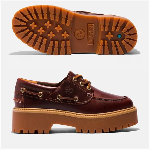 Women's Timberland Stone Street Platform Boat Shoes -Root Beer -Size 6.5 - Picture 1 of 16